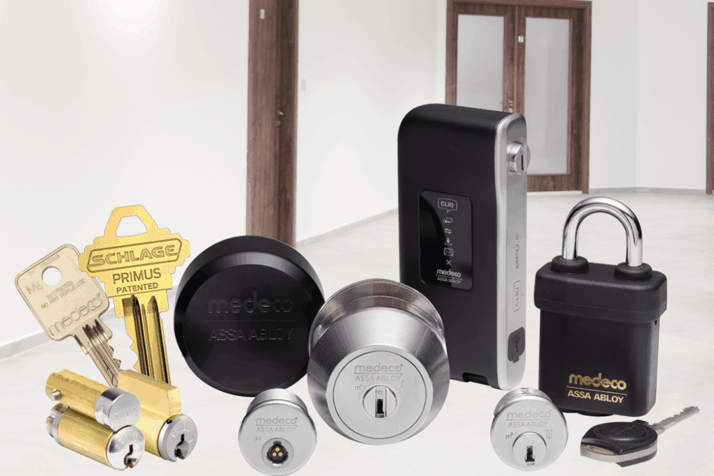 Professional locksmith at work