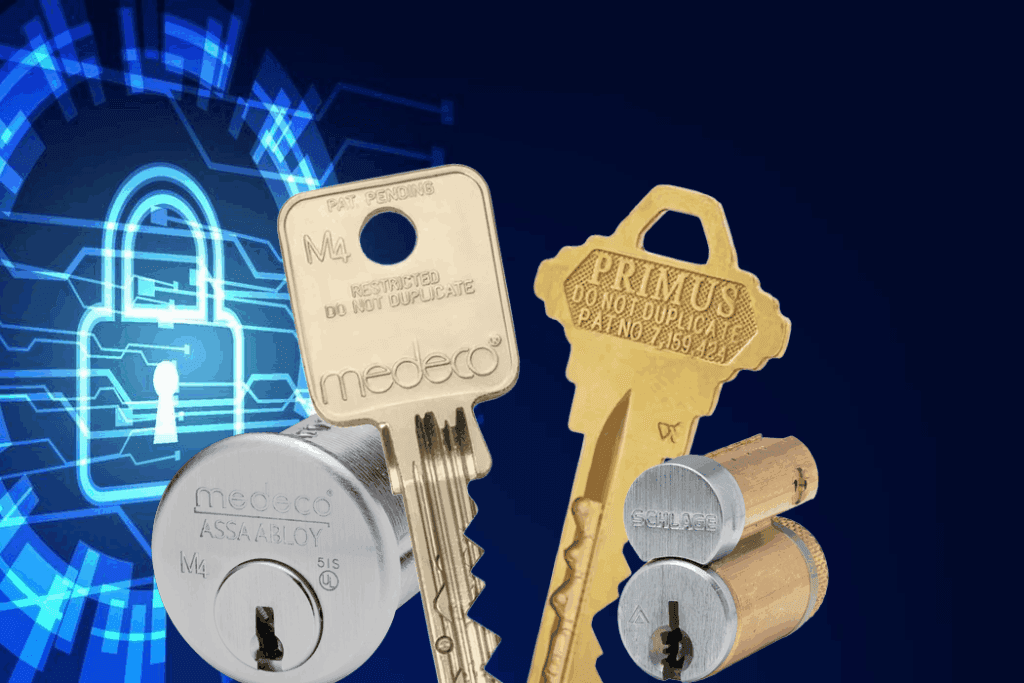 Professional locksmith at work